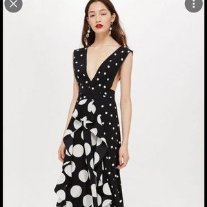 Top Shop black white polka dot midi dress